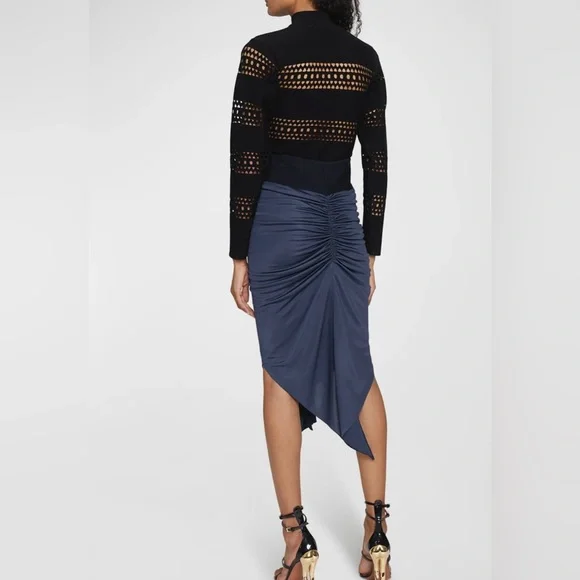 Alaia asymmetrical ruched skirt midi - Picture 3 of 6